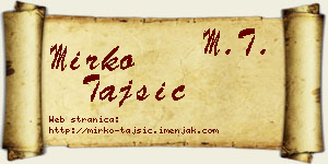 Mirko Tajsić vizit kartica